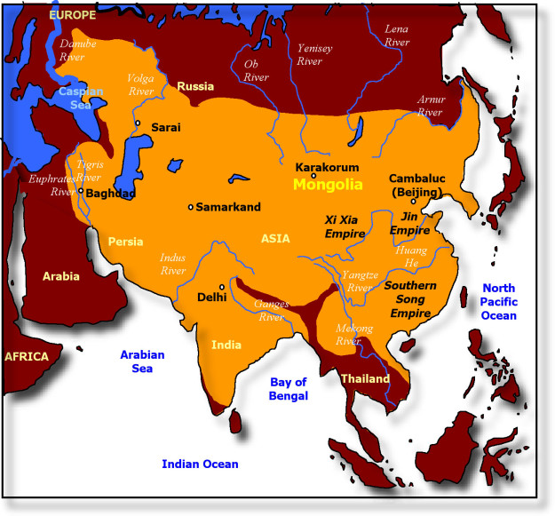 Map of Mongol Empire
