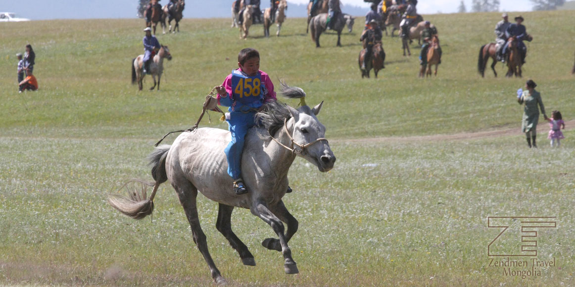 A boy attending horse race in Hatgal town, Hovsgol province