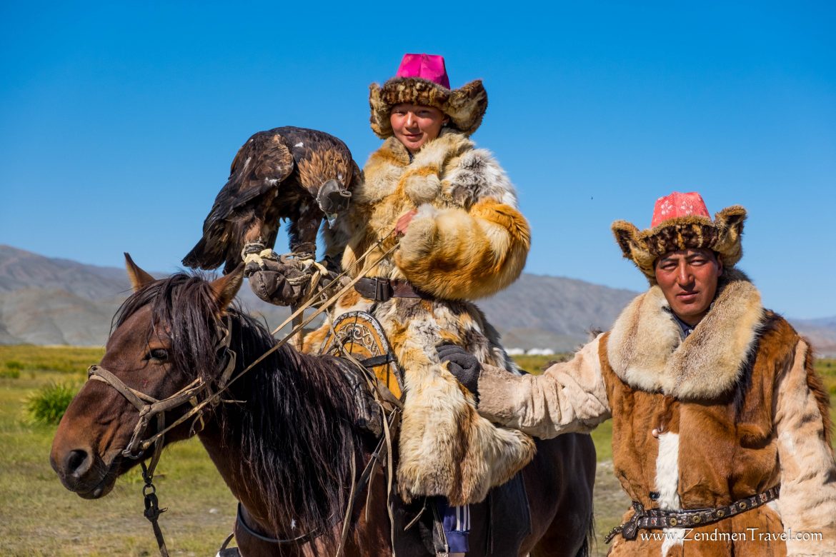 Golden Eagle Hunter with his daughter