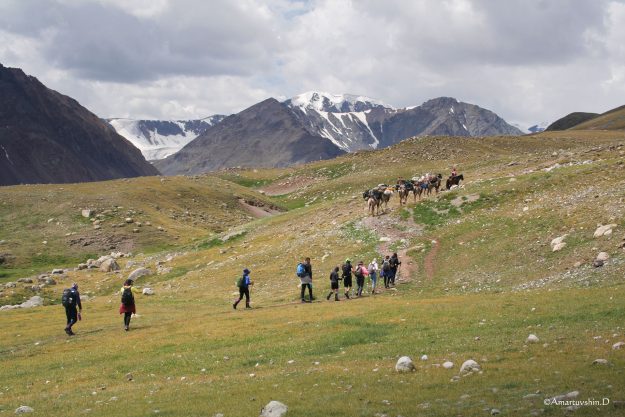 Trekking to Altai Tavan Bogd base camp